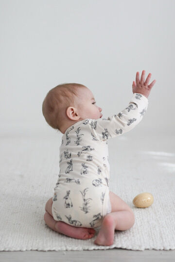 Burrow & Be | Almond Burrowers Long Sleeve Bodysuit - 6-12m | Shut the Front Door
