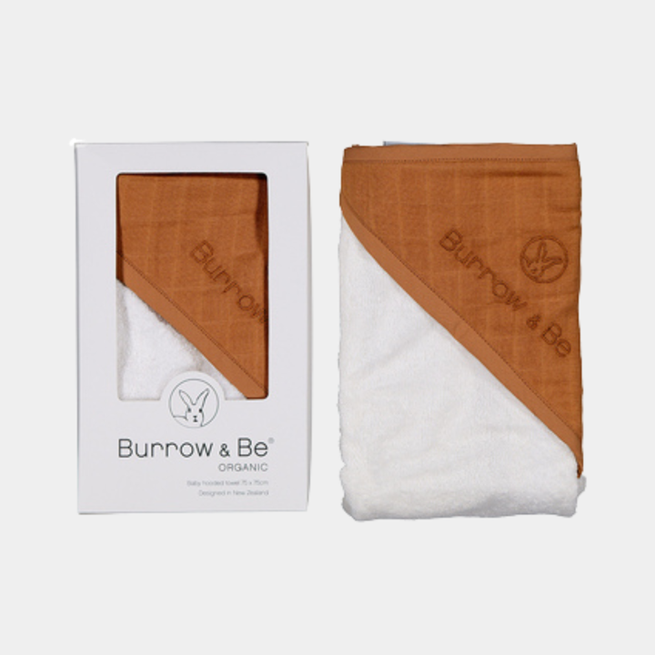 Burrow & Be | Baby Hooded Towel - Rust | Shut the Front Door