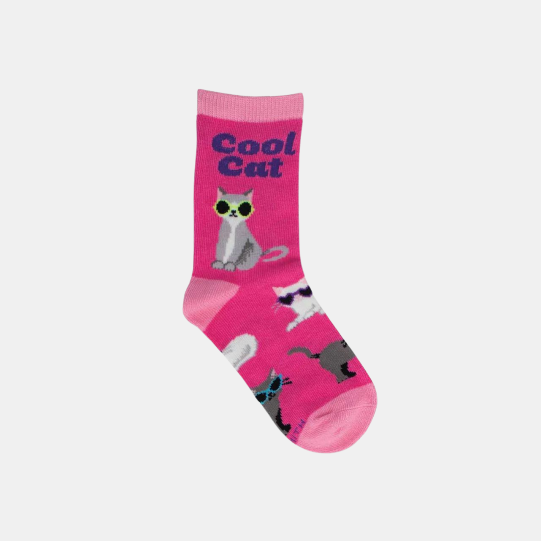 Socksmith | Socks Kids Cool Cat - Pink 4-7 years | Shut the Front Door