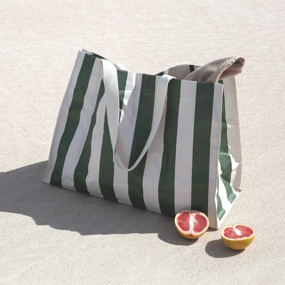 Sunnylife | Carry All Beach Bag - The Vacay Olive Stripe | Shut the Front Door