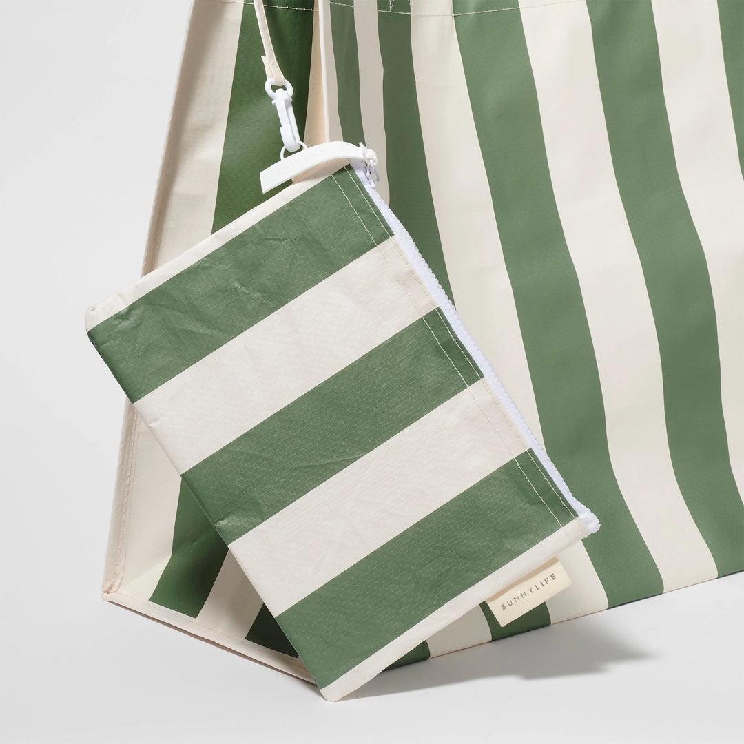 Sunnylife | Carry All Beach Bag - The Vacay Olive Stripe | Shut the Front Door