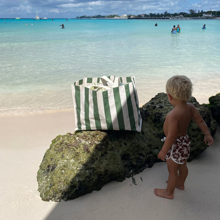 Sunnylife | Carry All Beach Bag - The Vacay Olive Stripe | Shut the Front Door