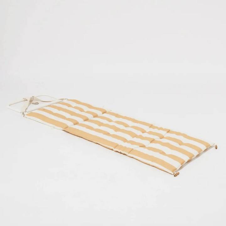 Sunnylife | Reclining Beach Chair - Mango Bay Golden Mustard Stripe | Shut the Front Door