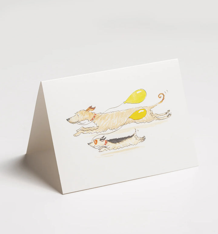 Lagom | Card Blank Running With Balloons Mini | Shut the Front Door