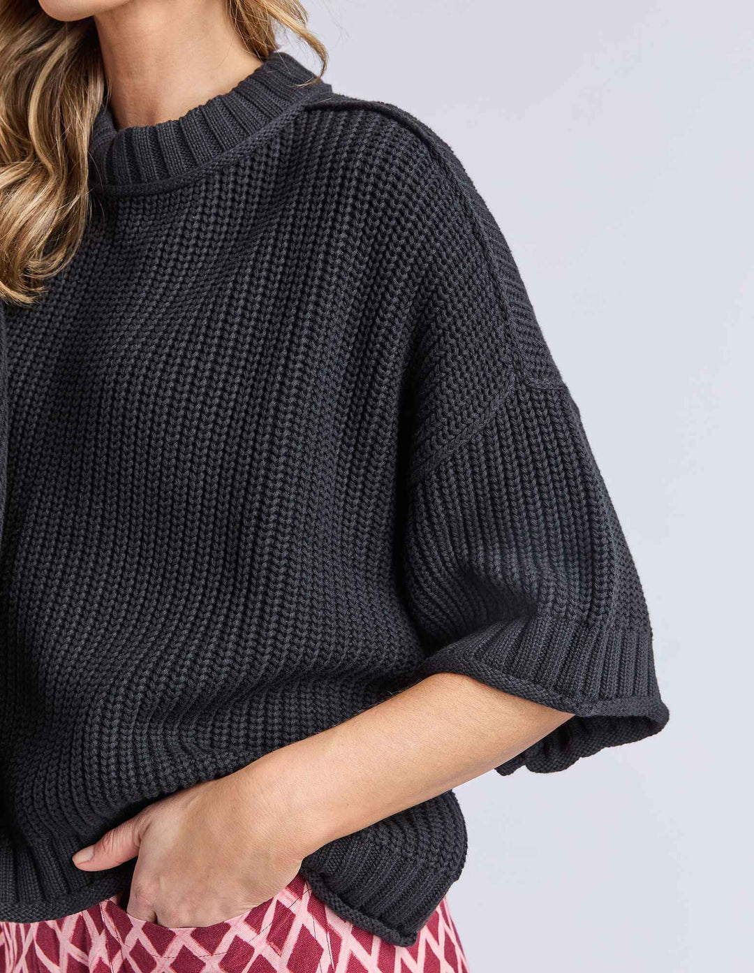 Elm Knitwear | Luela Short Sleeve Knit - Black | Shut the Front Door
