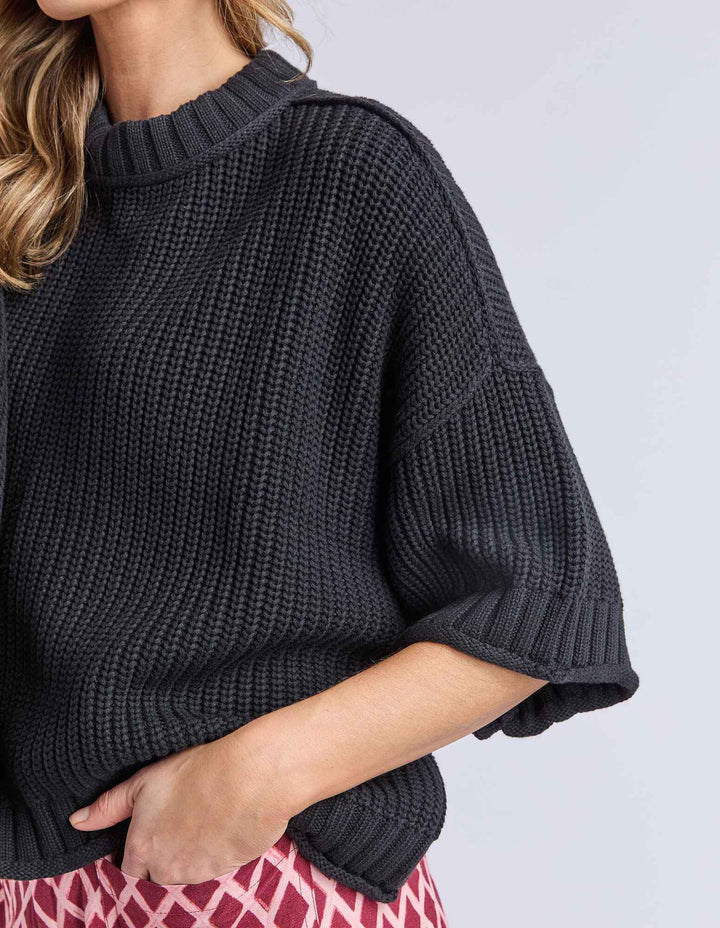 Elm Knitwear | Luela Short Sleeve Knit - Black | Shut the Front Door