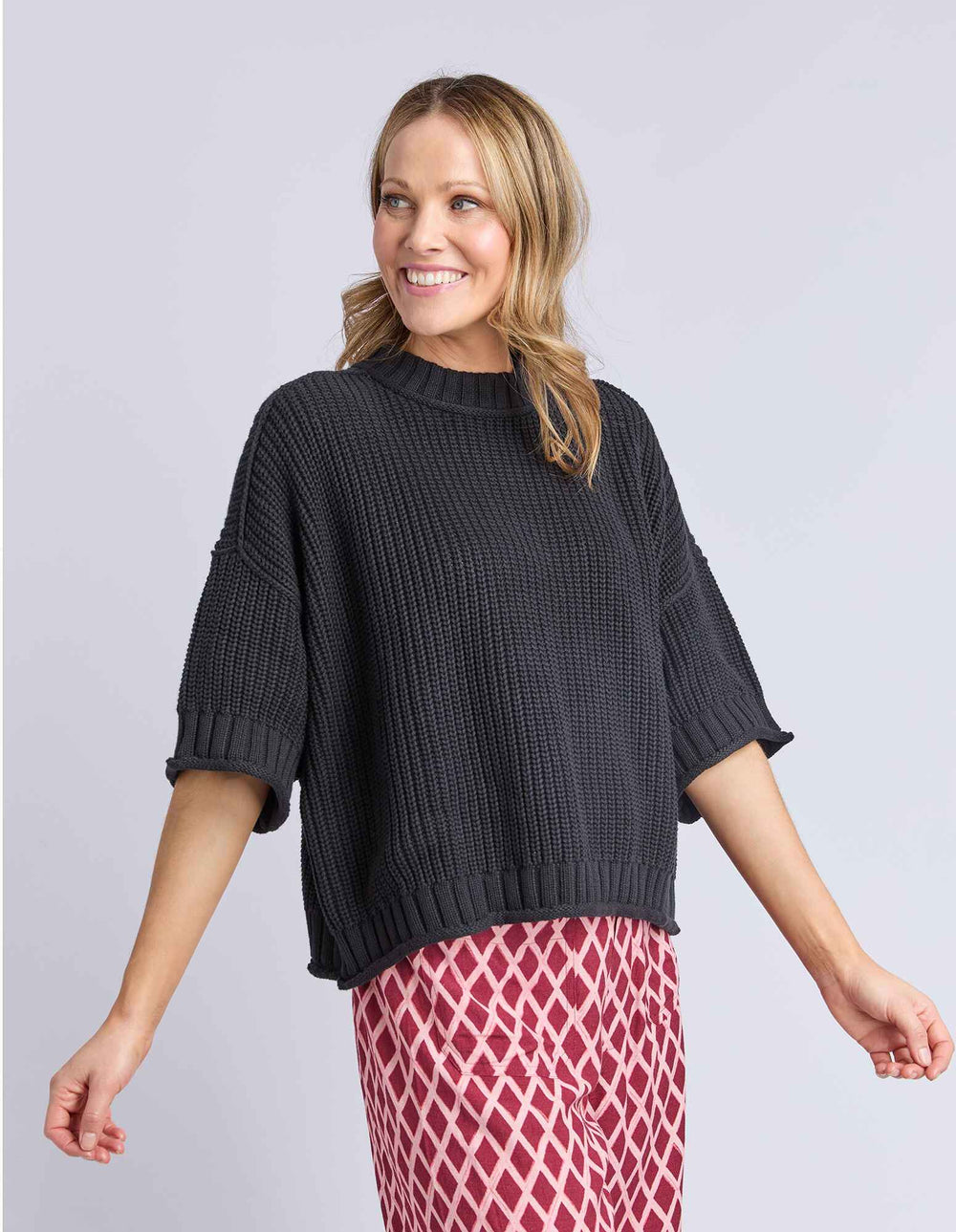 Elm Knitwear | Luela Short Sleeve Knit - Black | Shut the Front Door