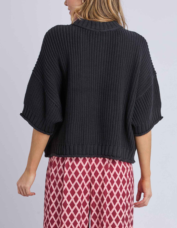 Elm Knitwear | Luela Short Sleeve Knit - Black | Shut the Front Door
