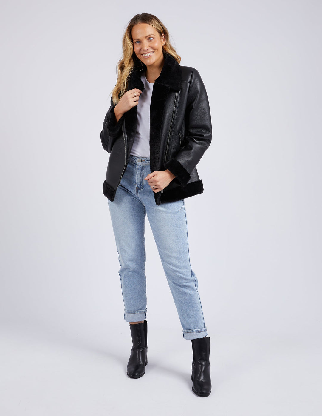 Foxwood | Moto Shearling Jacket - Black | Shut the Front Door