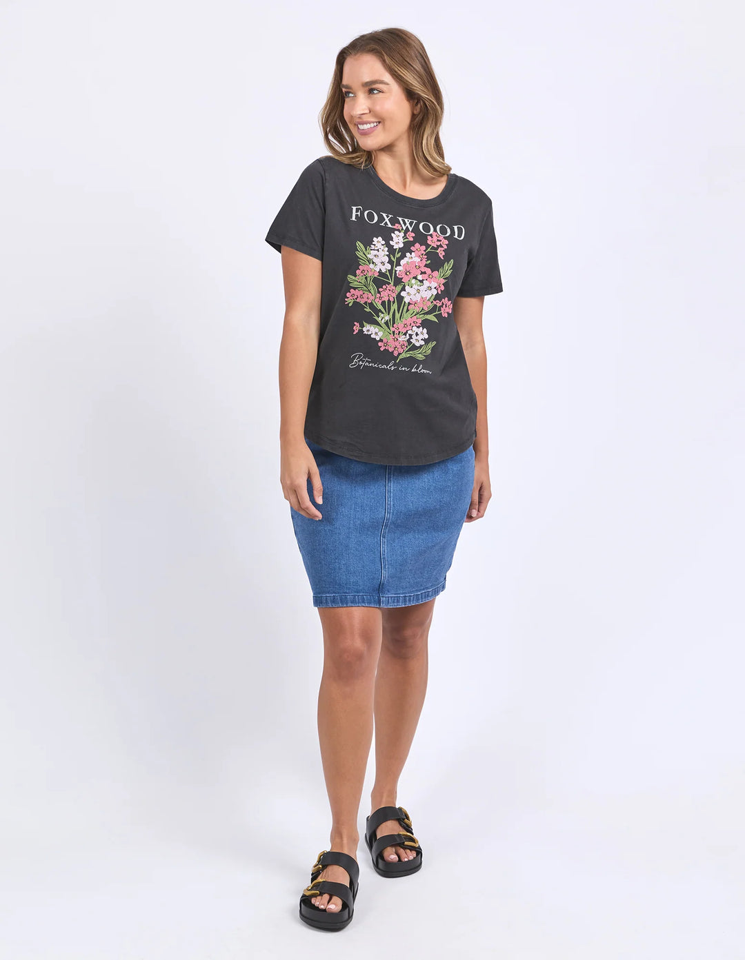 Foxwood | Flowers Tee - Washed Black | Shut the Front Door