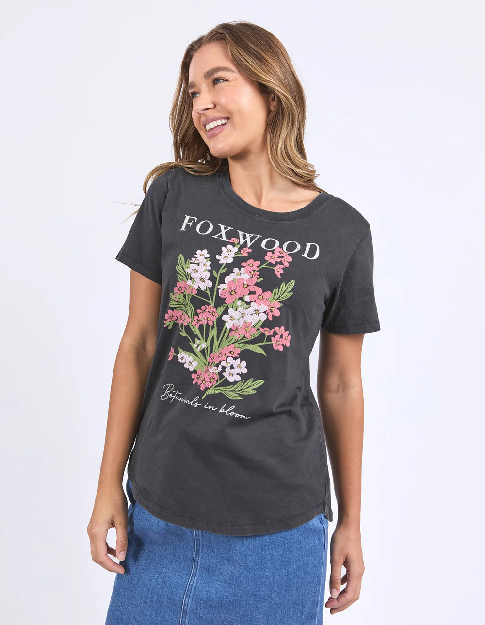 Foxwood | Flowers Tee - Washed Black | Shut the Front Door
