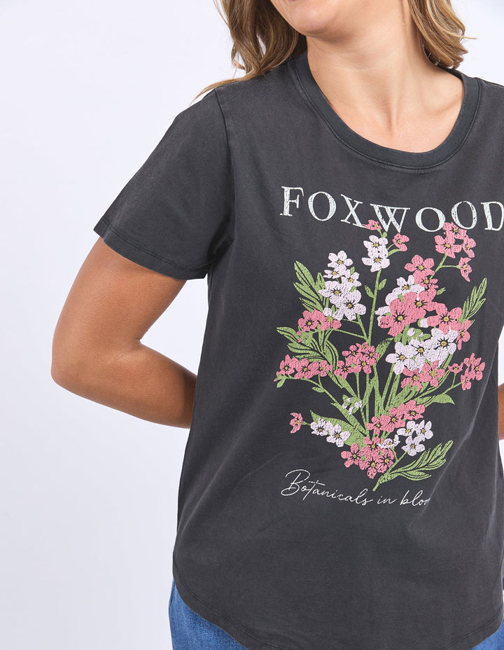 Foxwood | Flowers Tee - Washed Black | Shut the Front Door