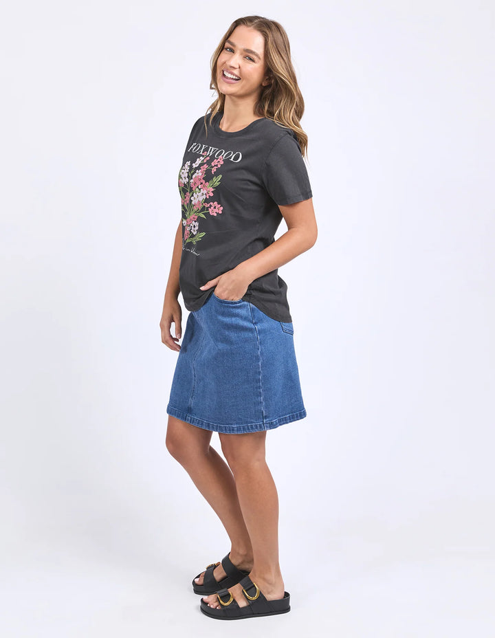Foxwood | Flowers Tee - Washed Black | Shut the Front Door