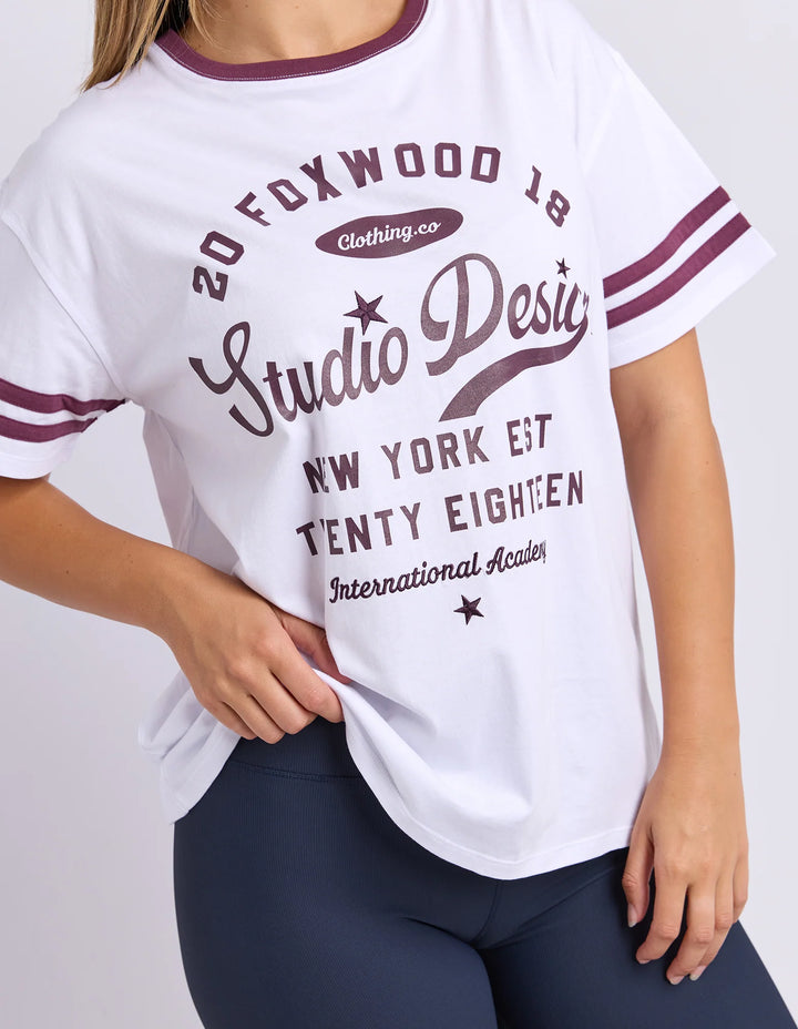 Foxwood | Baseline Tee - White | Shut the Front Door