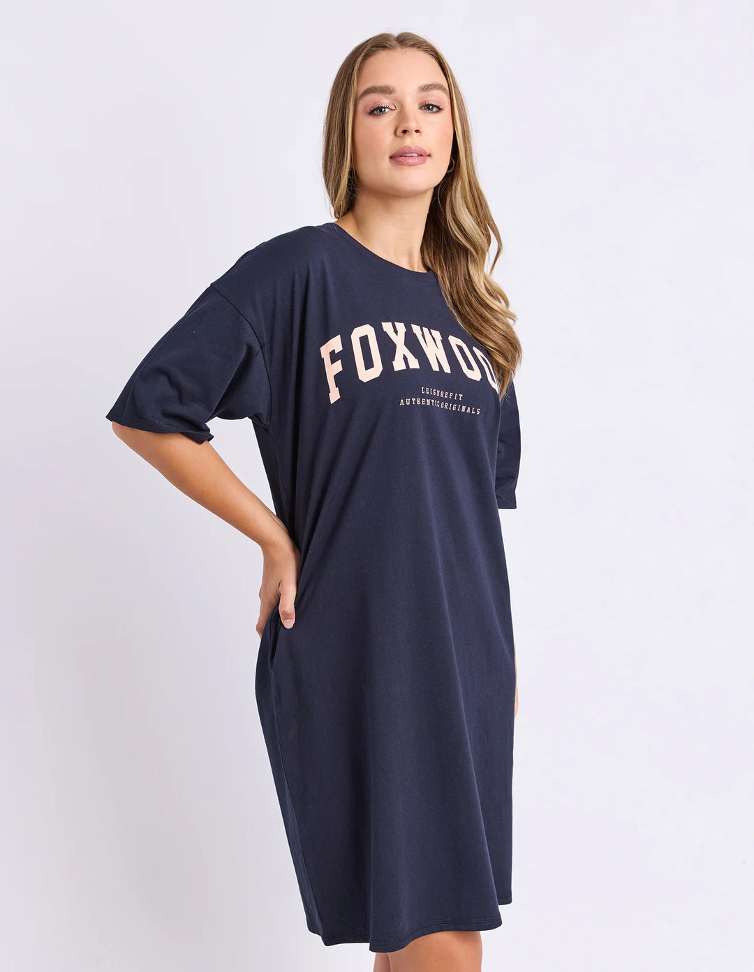 Foxwood | Interval Tee Dress - Navy/Peach | Shut the Front Door