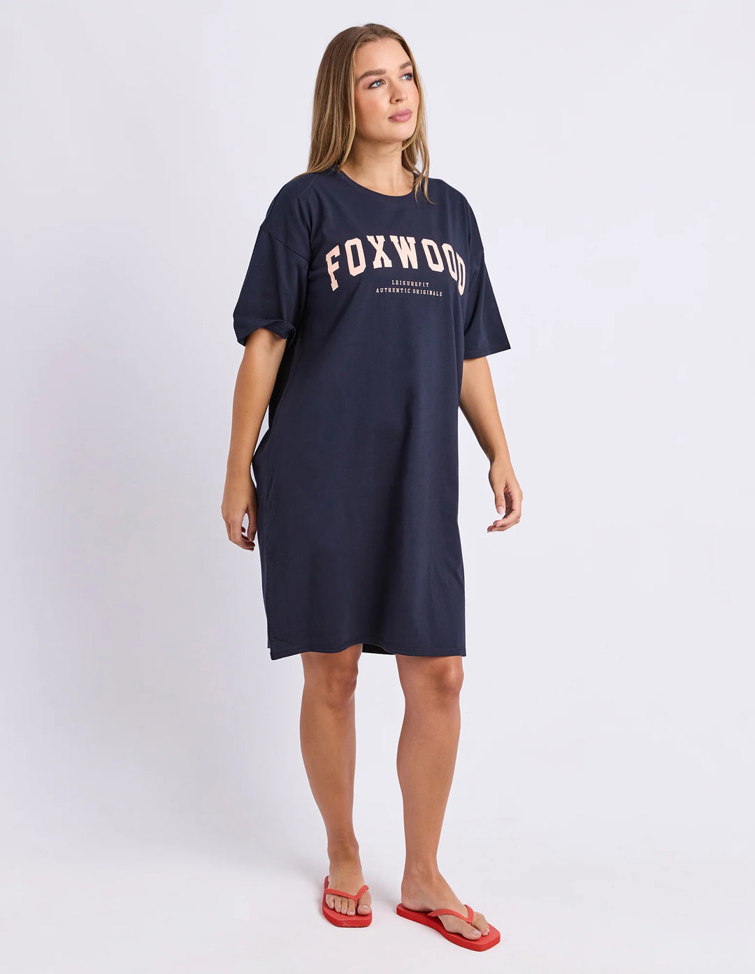 Foxwood | Interval Tee Dress - Navy/Peach | Shut the Front Door