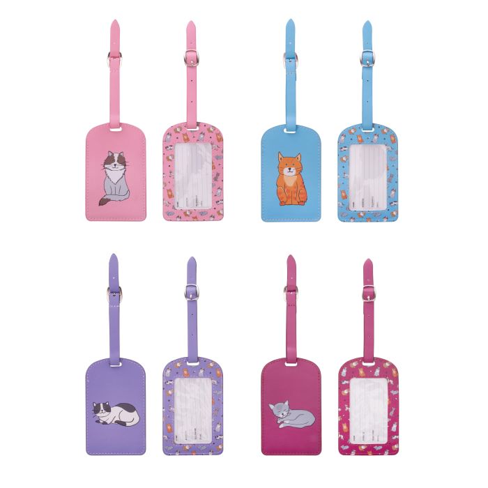 IS Gifts | Cat Luggage Tag - Pink | Shut the Front Door