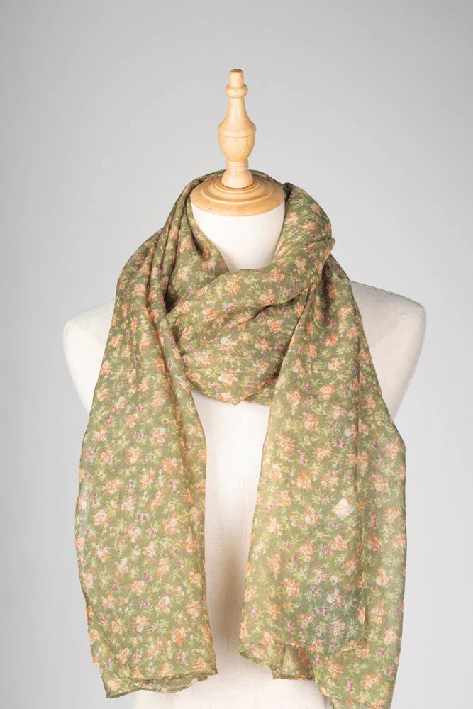 Antigone | Demi Floral Scarf - Khaki | Shut the Front Door