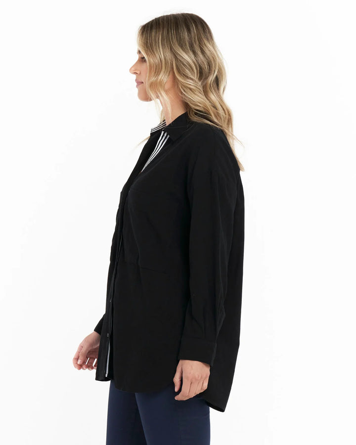 Betty Basics | Zara Pocket Shirt - Black | Shut the Front Door
