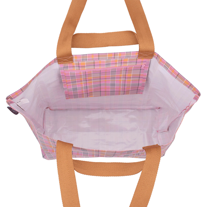 Shopper Tote - Pink Blanket Check