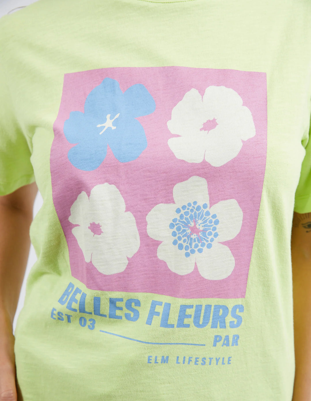 Elm Knitwear | Belle Fleurs Tee - Key Lime | Shut the Front Door