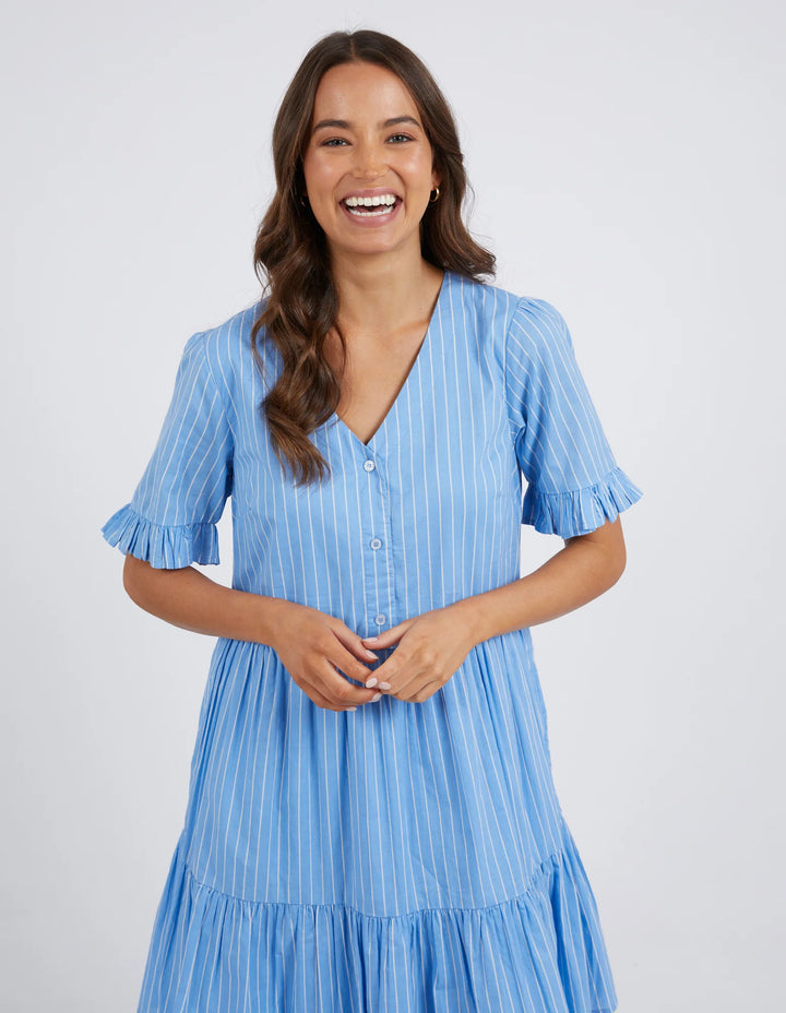 Elm Knitwear | Hailey Stripe Dress - Azure | Shut the Front Door