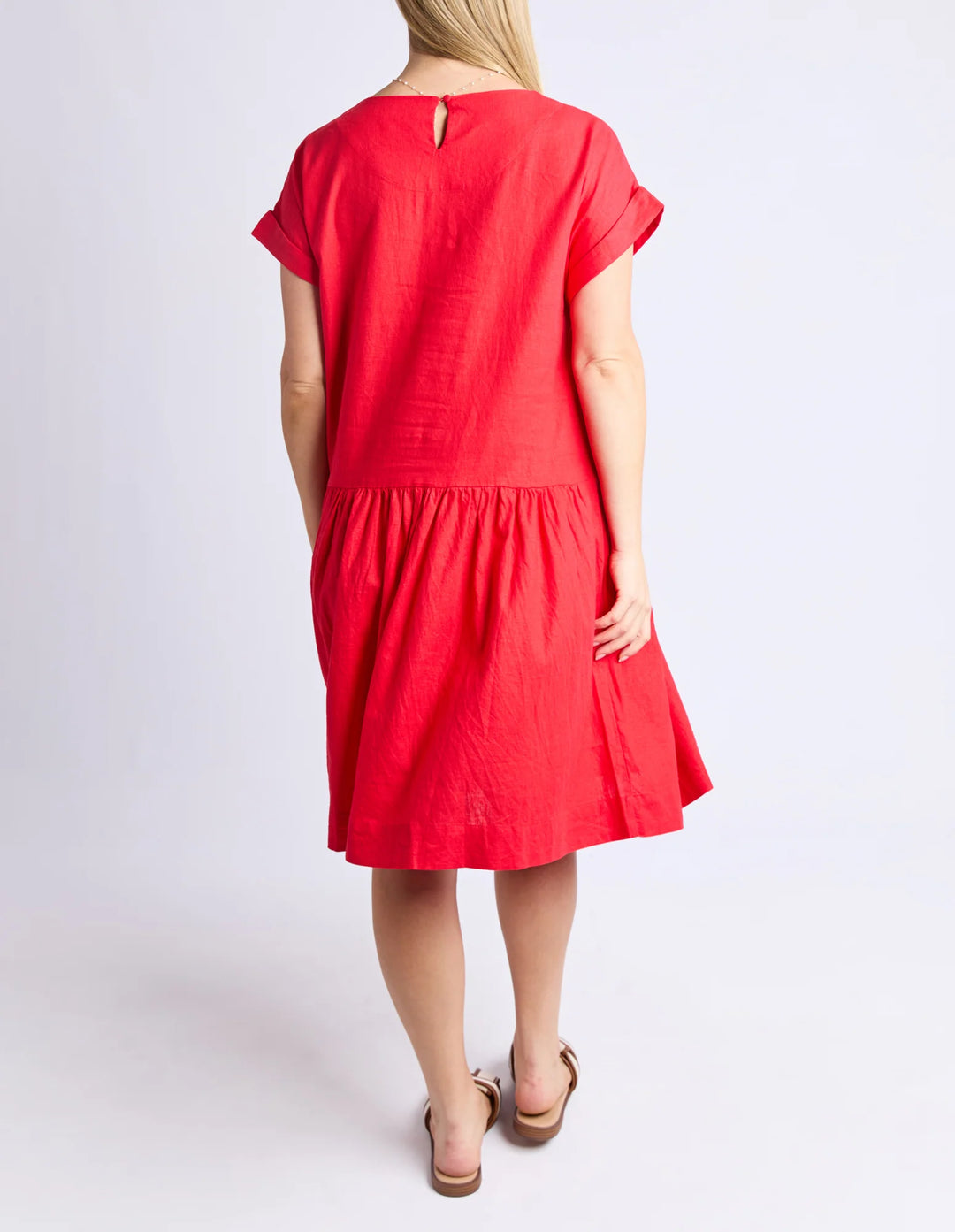 Sunset Hour Solid Dress - Poppy