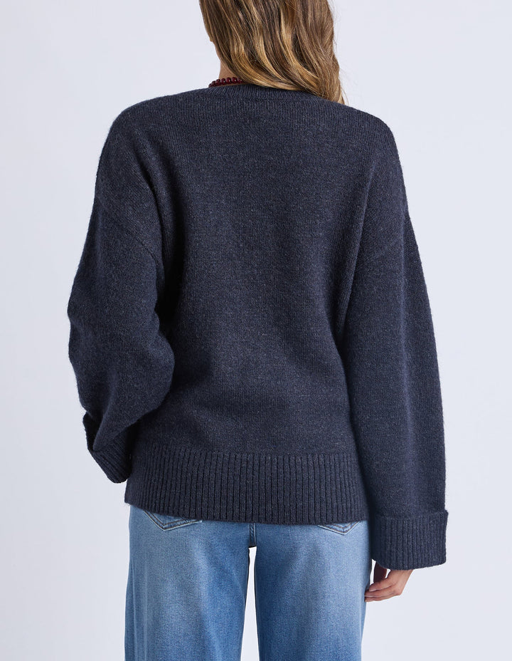 Elm Knitwear | Intersia Heart Knit - Navy | Shut the Front Door