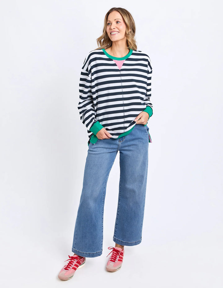 Elm Knitwear | Maps Crew - Navy | Shut the Front Door