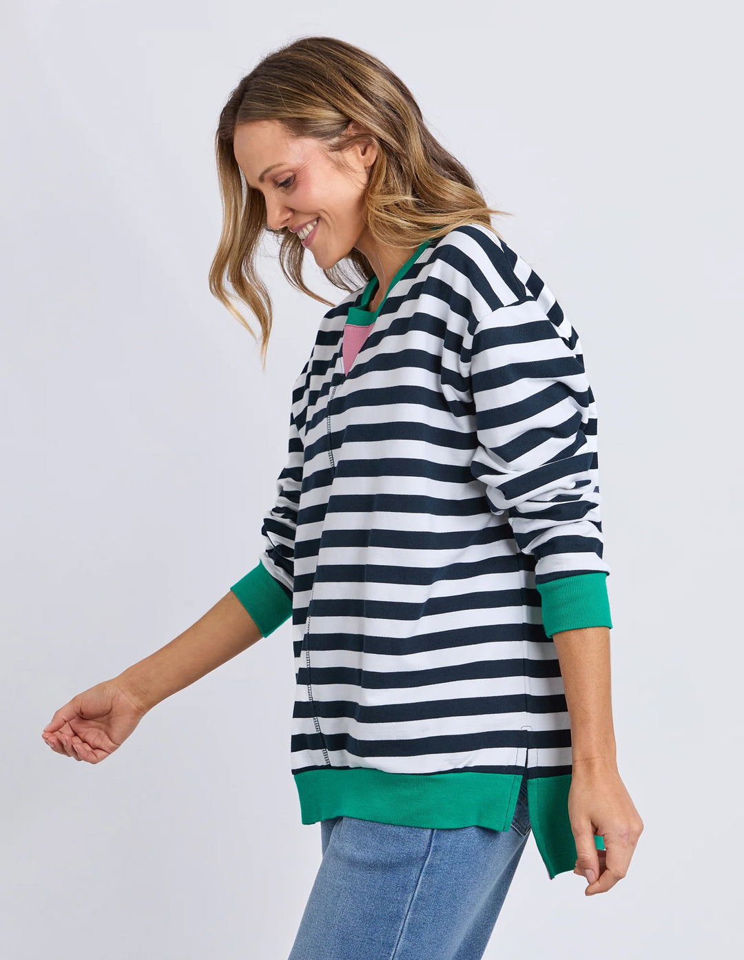 Elm Knitwear | Maps Crew - Navy | Shut the Front Door