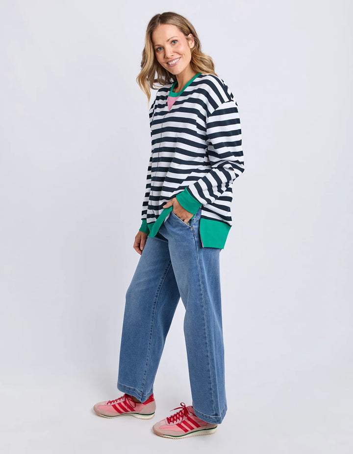 Elm Knitwear | Maps Crew - Navy | Shut the Front Door