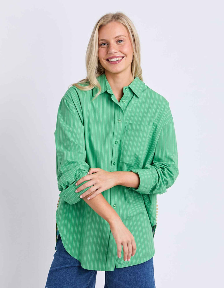 Tropical Muse Shirt - Greenbriar Stripe