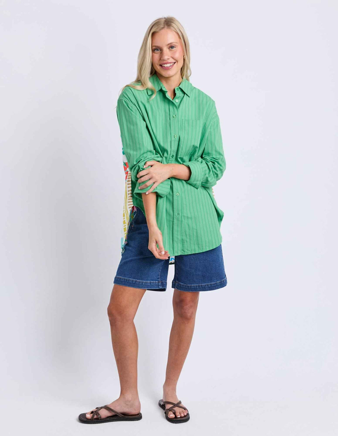Tropical Muse Shirt - Greenbriar Stripe
