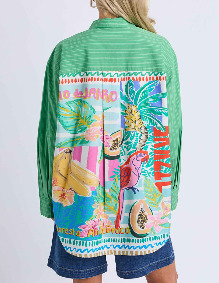 Tropical Muse Shirt - Greenbriar Stripe
