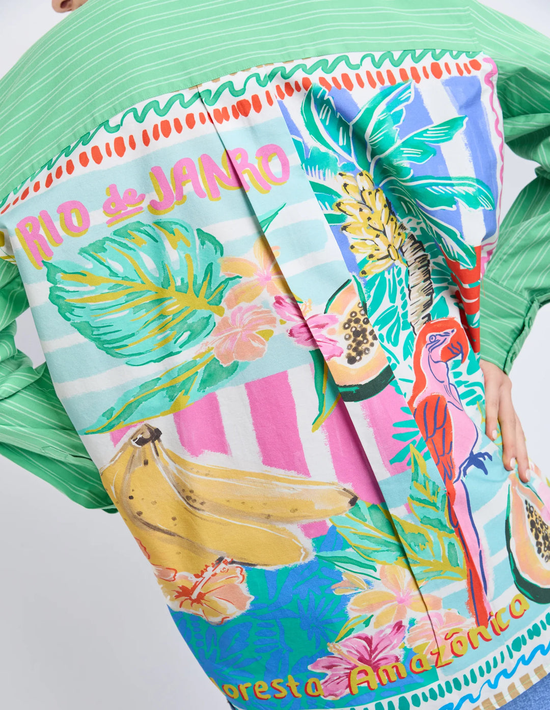 Tropical Muse Shirt - Greenbriar Stripe