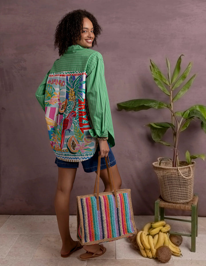 Tropical Muse Shirt - Greenbriar Stripe