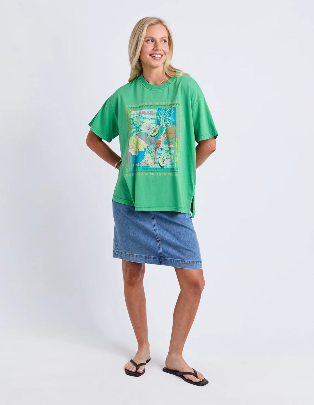 Elm Knitwear | Rio Rio Tee - Green Briar | Shut the Front Door