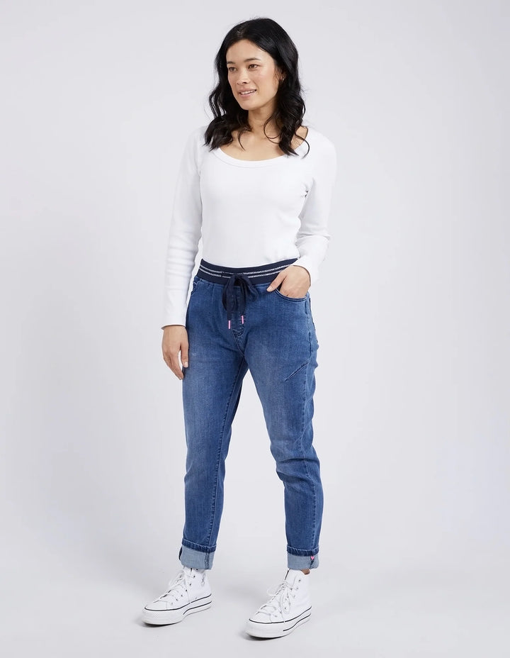 Elm Knitwear | Melody Denim Jogger - Dusty Blue | Shut the Front Door