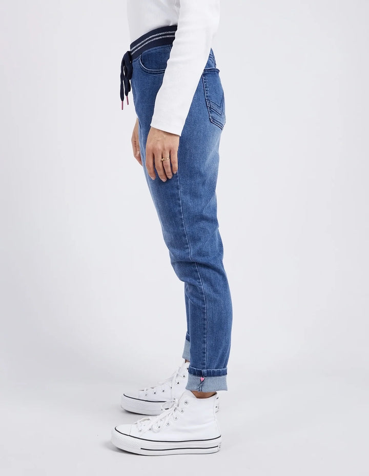 Elm Knitwear | Melody Denim Jogger - Dusty Blue | Shut the Front Door