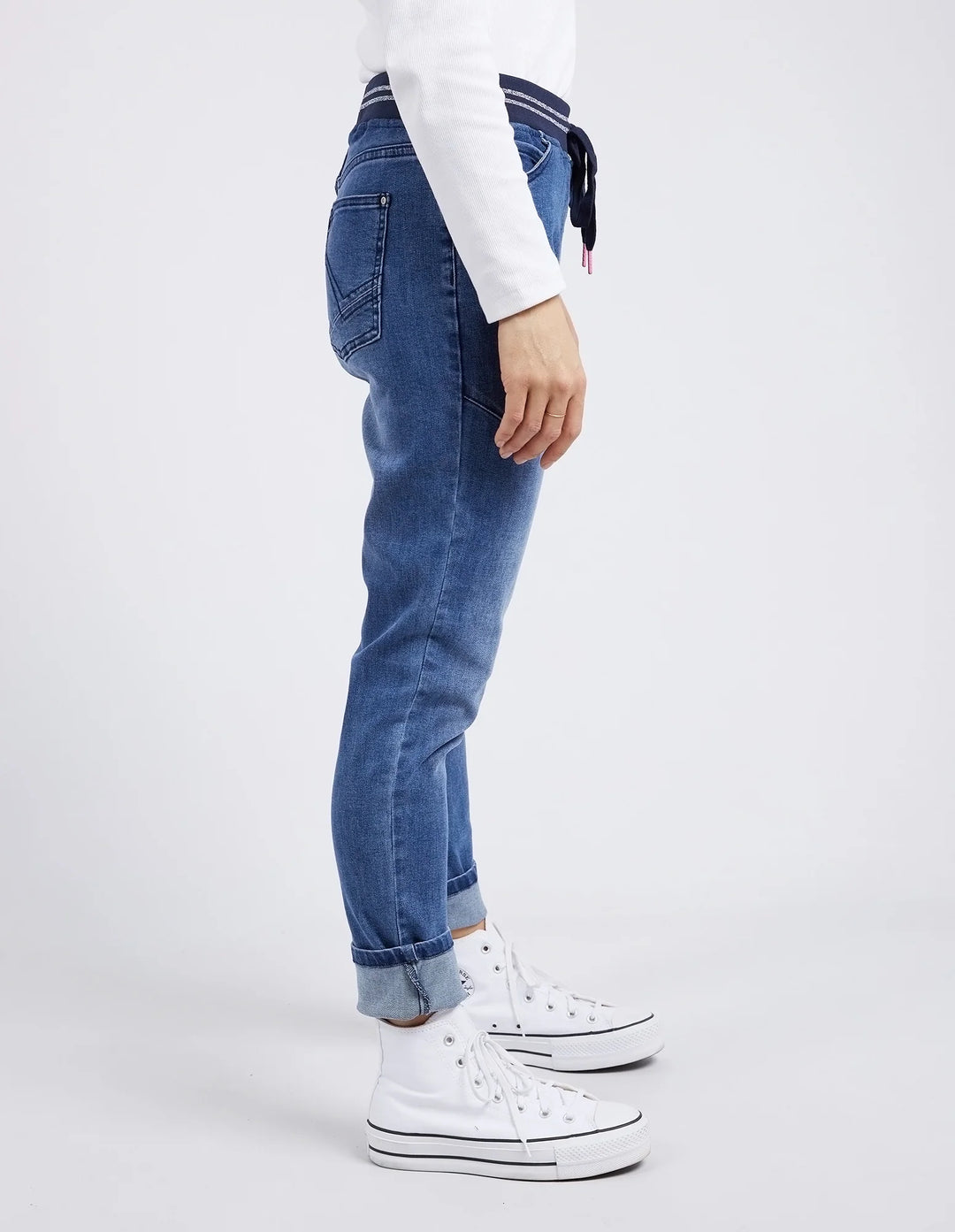 Elm Knitwear | Melody Denim Jogger - Dusty Blue | Shut the Front Door