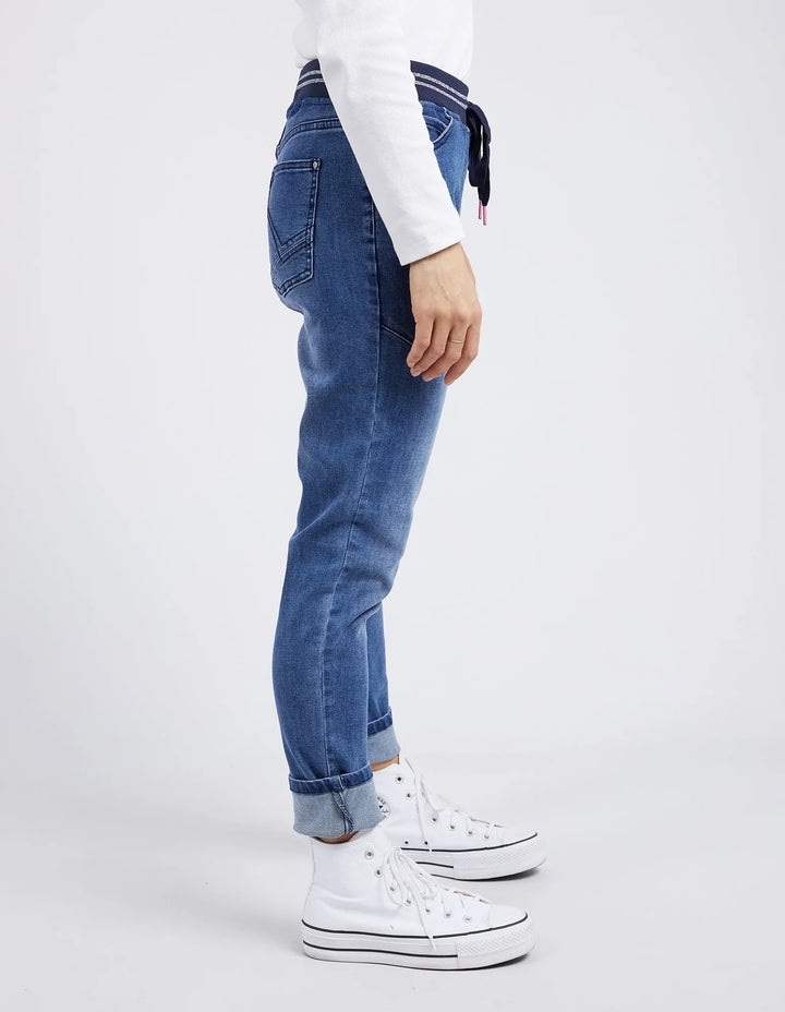 Elm Knitwear | Melody Denim Jogger - Dusty Blue | Shut the Front Door