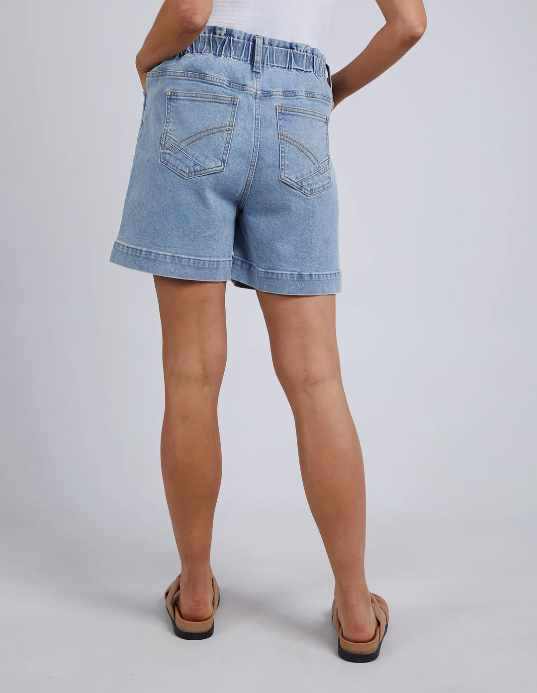 Atlas Long Denim Short - Mid Wash Blue