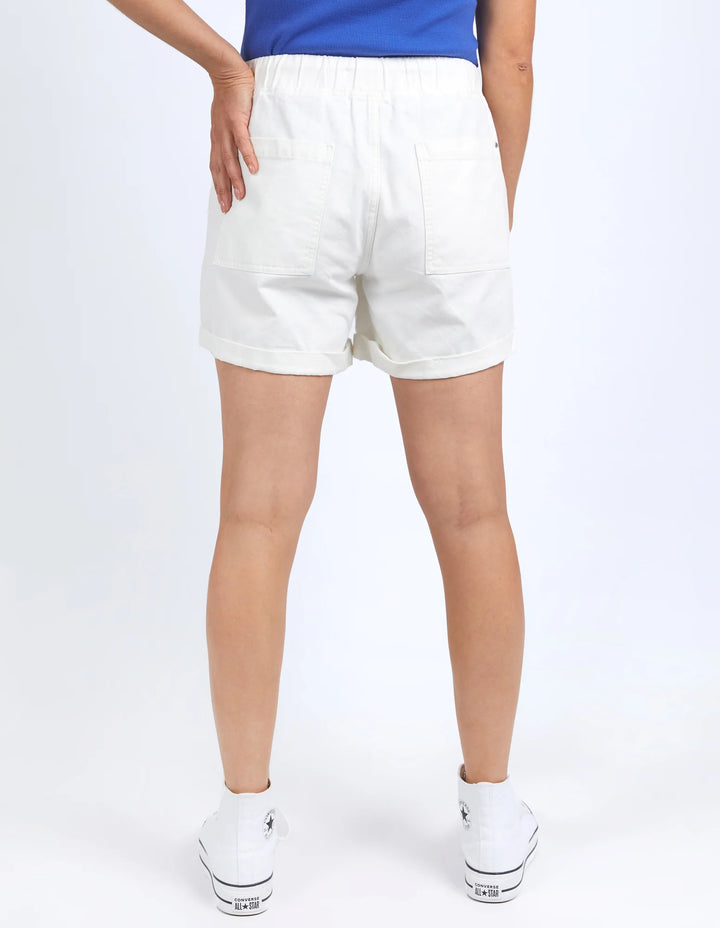 Elm Knitwear | Emma Relaxed Denim Short - Vintage White | Shut the Front Door