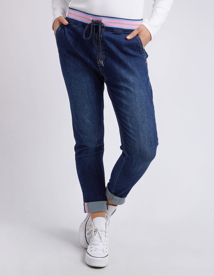 Elm Knitwear | Arielle Denim Jogger - Indigo | Shut the Front Door