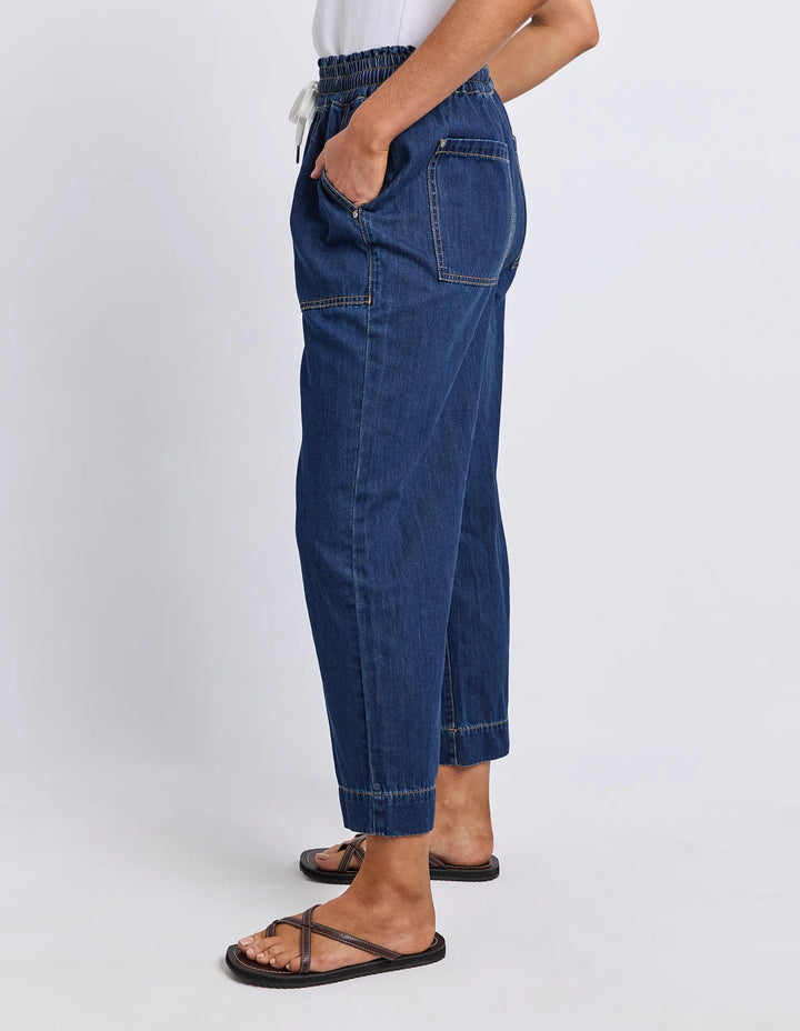 Elm Knitwear | Greata Slim Leg Denim Pant - Saphire | Shut the Front Door