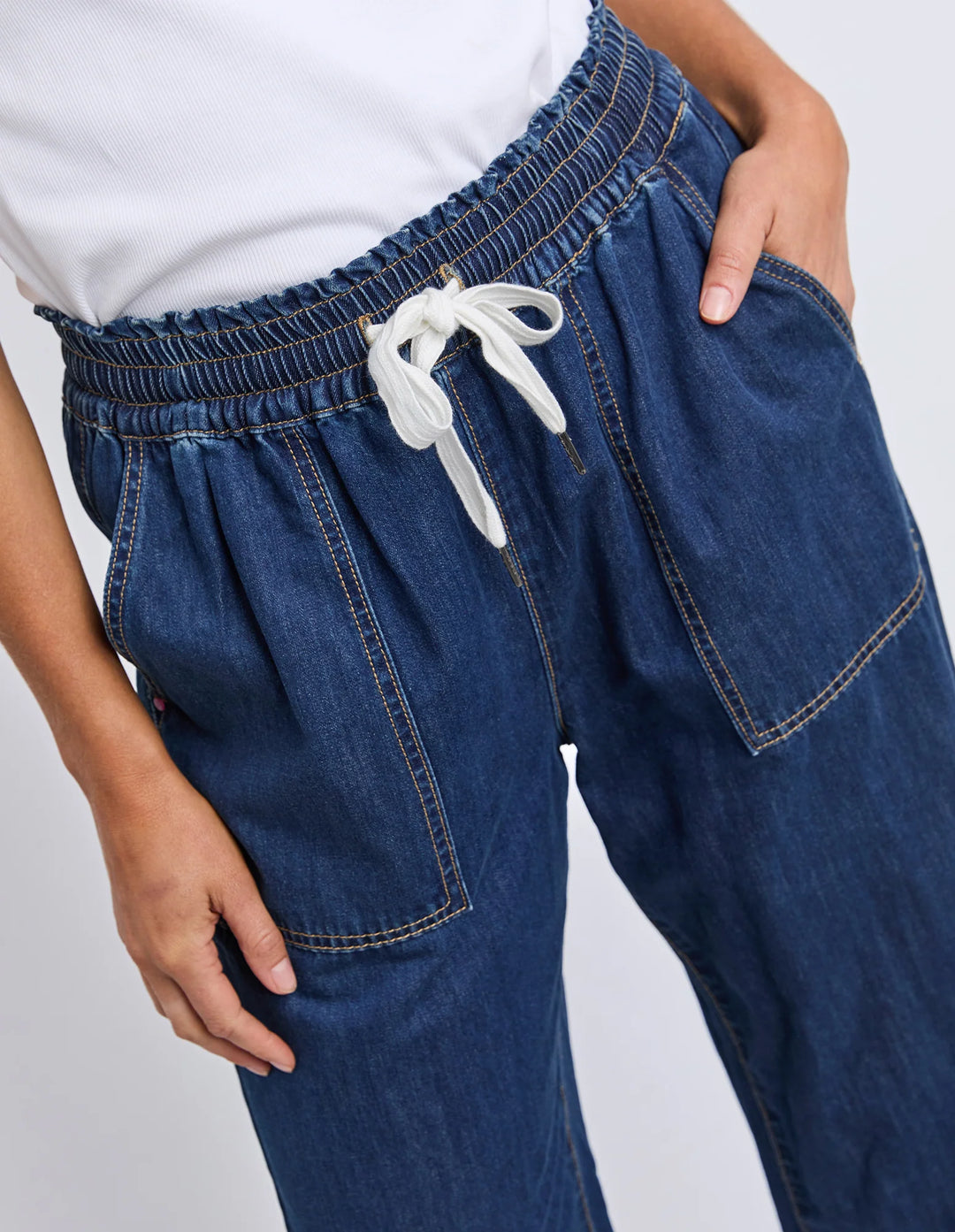 Elm Knitwear | Greata Slim Leg Denim Pant - Saphire | Shut the Front Door