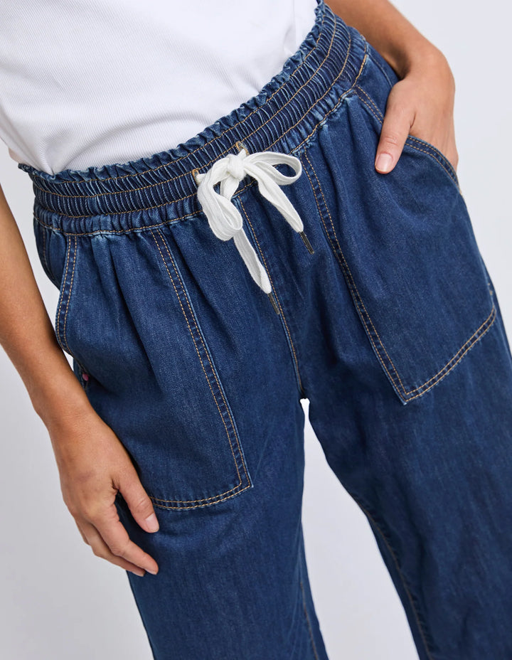 Elm Knitwear | Greata Slim Leg Denim Pant - Saphire | Shut the Front Door