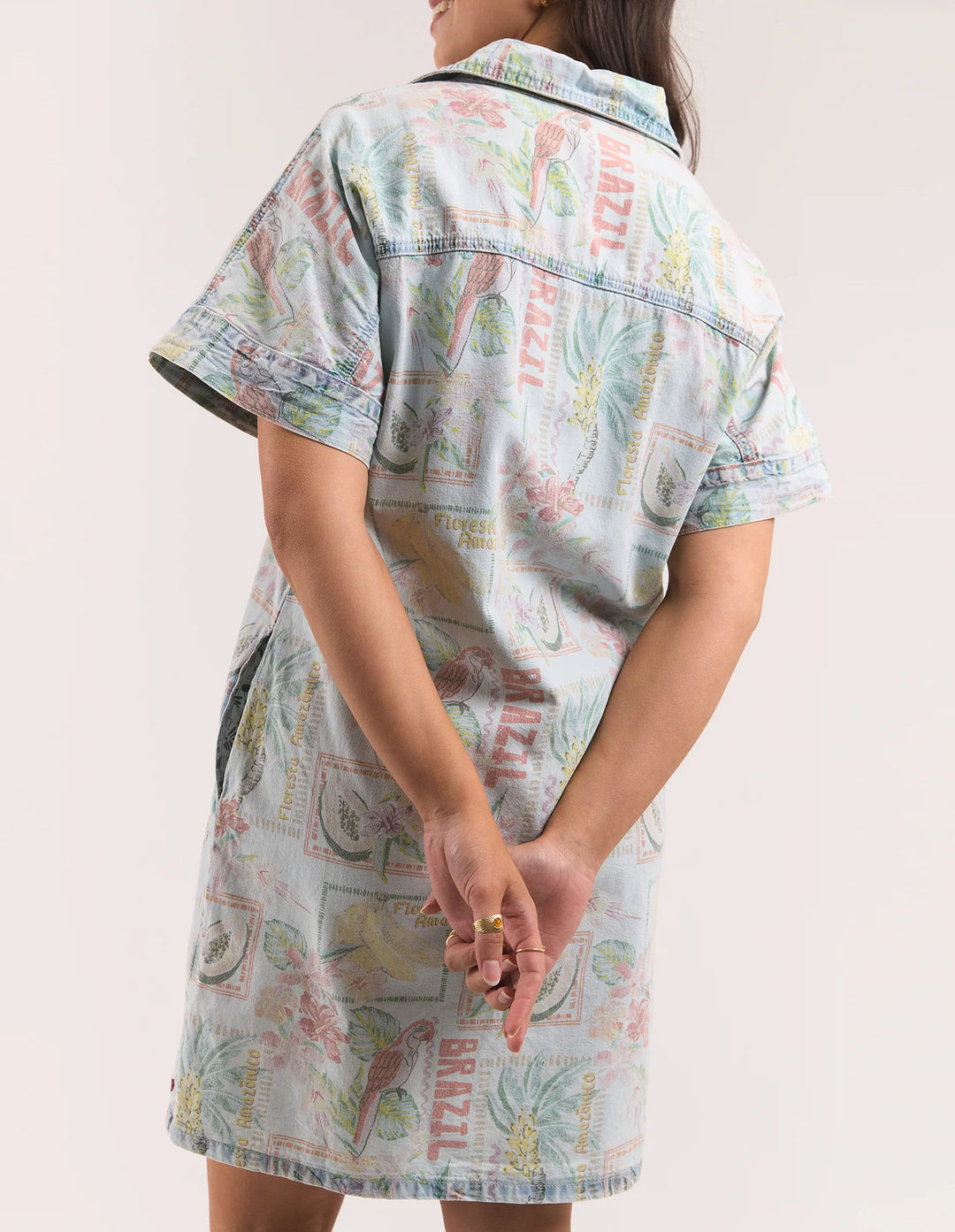 Elm Knitwear | Jade Denim Dress - Print | Shut the Front Door