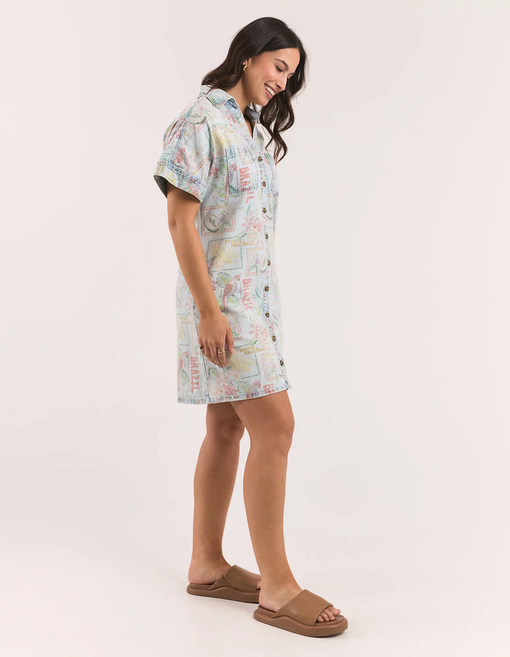 Elm Knitwear | Jade Denim Dress - Print | Shut the Front Door