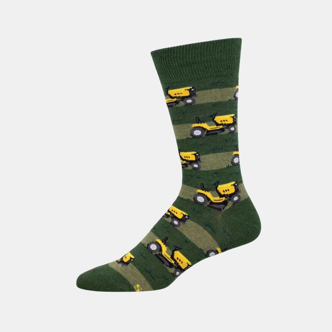 Socksmith | Men's Lawn Mower Socks - Green Heather | Shut the Front Door